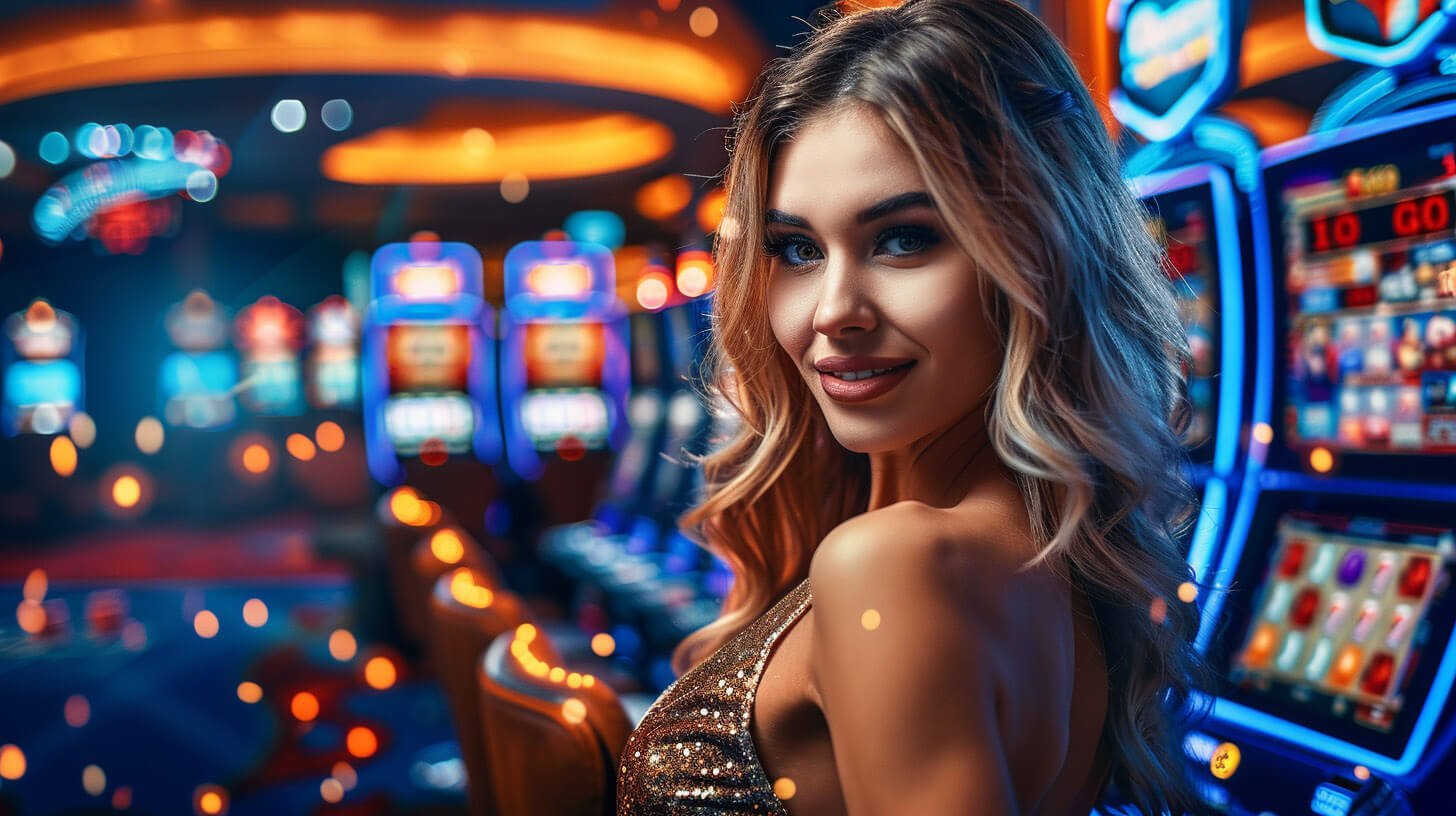 Dealer kasino live membagikan kartu dalam permainan yang menarik